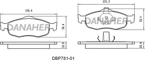 Danaher DBP781-01 - Əyləc altlığı dəsti, əyləc diski furqanavto.az