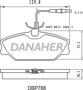 Danaher DBP788 - Əyləc altlığı dəsti, əyləc diski furqanavto.az