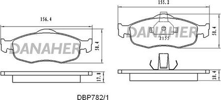 Danaher DBP782/1 - Əyləc altlığı dəsti, əyləc diski furqanavto.az