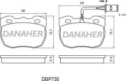 Danaher DBP730 - Əyləc altlığı dəsti, əyləc diski furqanavto.az