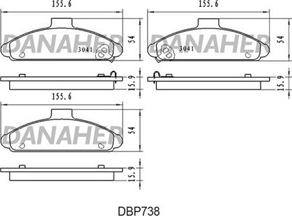 Danaher DBP738 - Əyləc altlığı dəsti, əyləc diski furqanavto.az