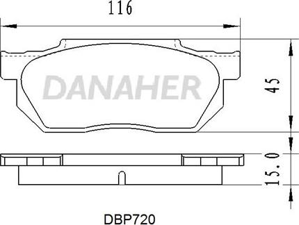 Danaher DBP720 - Əyləc altlığı dəsti, əyləc diski furqanavto.az