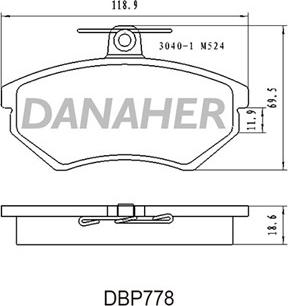 Danaher DBP778 - Əyləc altlığı dəsti, əyləc diski furqanavto.az