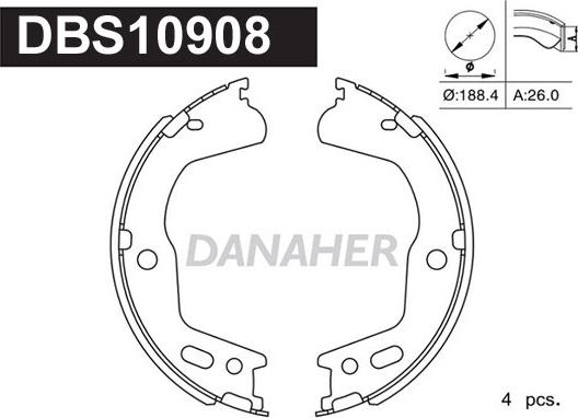 Danaher DBS10908 - Əyləc başlığı dəsti, dayanacaq əyləci furqanavto.az