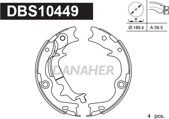 Danaher DBS10449 - Əyləc başlığı dəsti, dayanacaq əyləci furqanavto.az