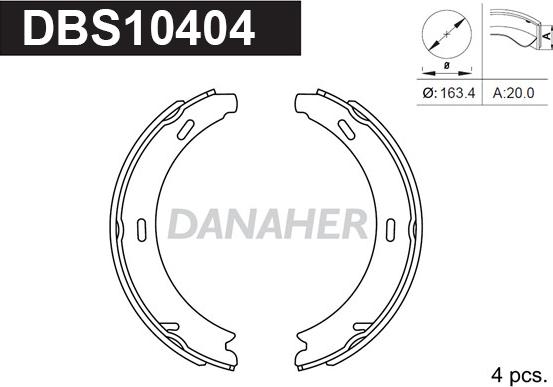 Danaher DBS10404 - Əyləc başlığı dəsti, dayanacaq əyləci furqanavto.az