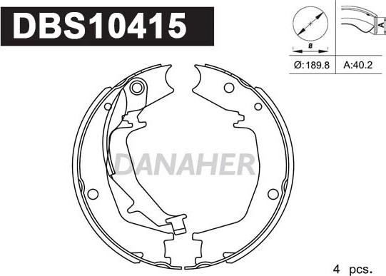 Danaher DBS10415 - Əyləc başlığı dəsti, dayanacaq əyləci furqanavto.az