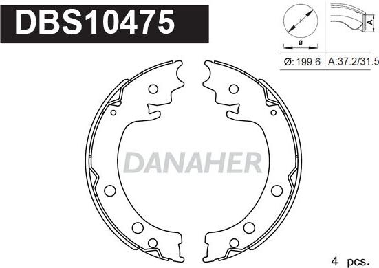 Danaher DBS10475 - Əyləc başlığı dəsti, dayanacaq əyləci furqanavto.az