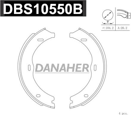Danaher DBS10550B - Əyləc başlığı dəsti, dayanacaq əyləci furqanavto.az