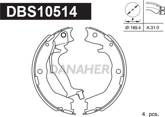 Danaher DBS10514 - Əyləc başlığı dəsti, dayanacaq əyləci furqanavto.az