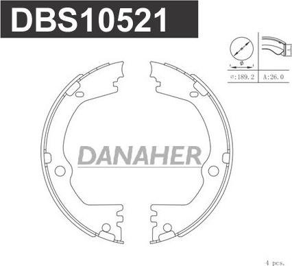 Danaher DBS10521 - Əyləc başlığı dəsti, dayanacaq əyləci furqanavto.az