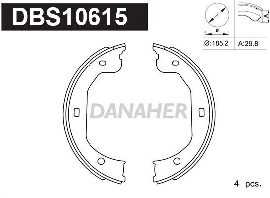 Danaher DBS10615 - Əyləc başlığı dəsti, dayanacaq əyləci furqanavto.az