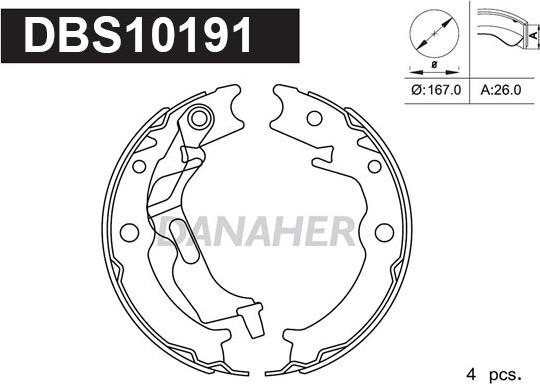 Danaher DBS10191 - Əyləc başlığı dəsti, dayanacaq əyləci furqanavto.az