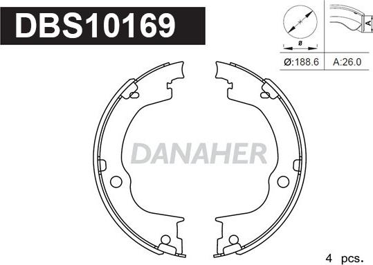 Danaher DBS10169 - Əyləc başlığı dəsti, dayanacaq əyləci furqanavto.az