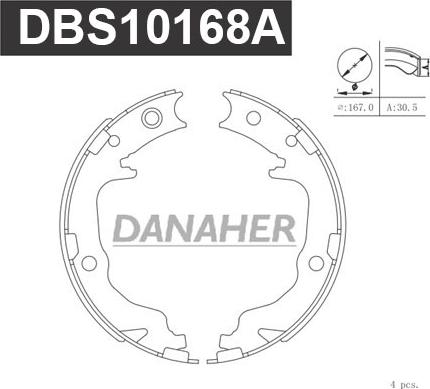 Danaher DBS10168A - Əyləc başlığı dəsti, dayanacaq əyləci furqanavto.az