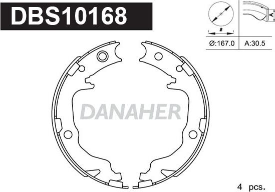 Danaher DBS10168 - Əyləc başlığı dəsti, dayanacaq əyləci furqanavto.az