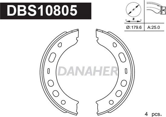 Danaher DBS10805 - Əyləc başlığı dəsti, dayanacaq əyləci furqanavto.az