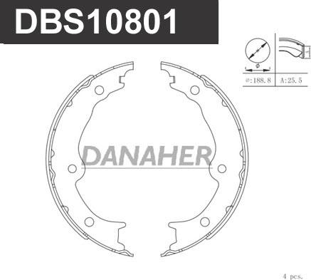 Danaher DBS10801 - Əyləc başlığı dəsti, dayanacaq əyləci furqanavto.az