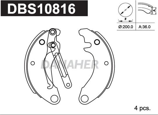 Danaher DBS10816 - Əyləc Başlığı Dəsti furqanavto.az