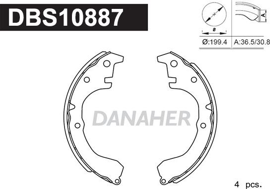 Danaher DBS10887 - Əyləc Başlığı Dəsti furqanavto.az