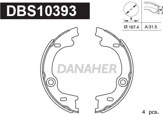 Danaher DBS10393 - Əyləc başlığı dəsti, dayanacaq əyləci furqanavto.az