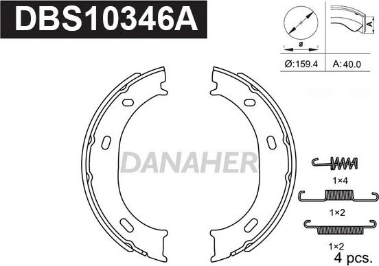 Danaher DBS10346A - Əyləc başlığı dəsti, dayanacaq əyləci furqanavto.az