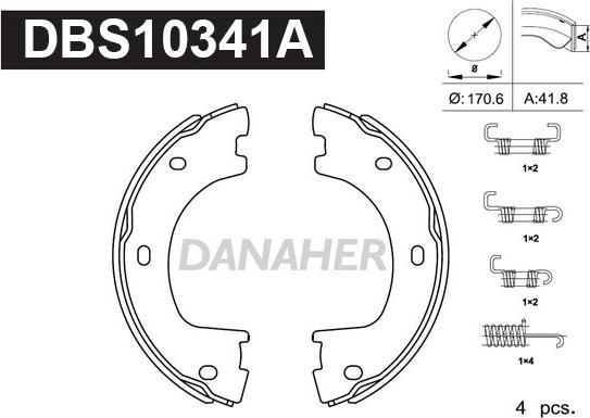 Danaher DBS10341A - Əyləc başlığı dəsti, dayanacaq əyləci furqanavto.az