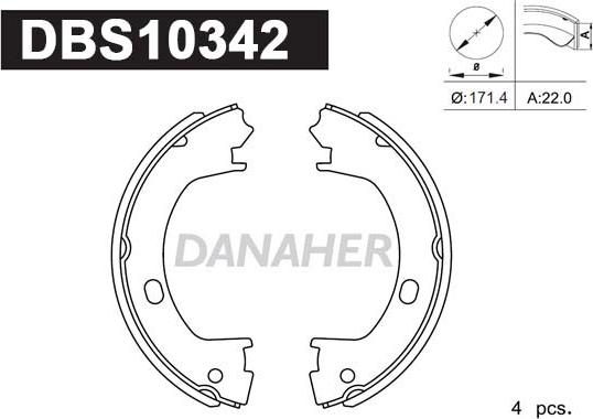 Danaher DBS10342 - Əyləc başlığı dəsti, dayanacaq əyləci furqanavto.az