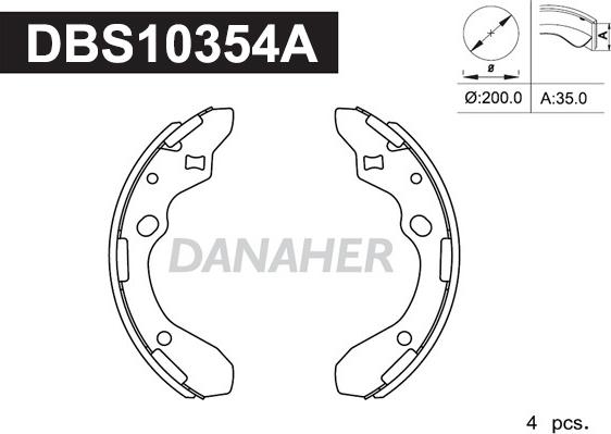 Danaher DBS10354A - Əyləc Başlığı Dəsti furqanavto.az