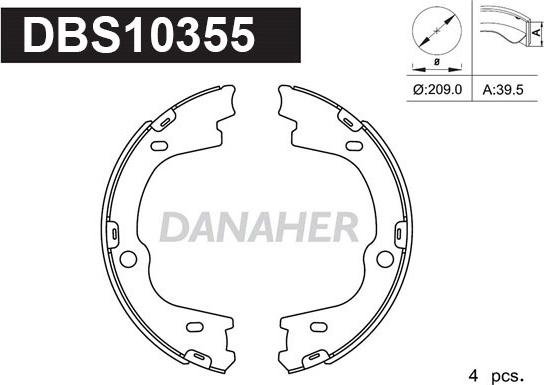 Danaher DBS10355 - Əyləc başlığı dəsti, dayanacaq əyləci furqanavto.az