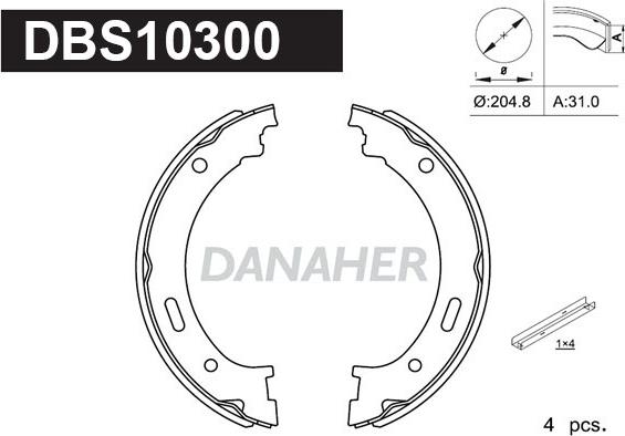 Danaher DBS10300 - Əyləc başlığı dəsti, dayanacaq əyləci furqanavto.az