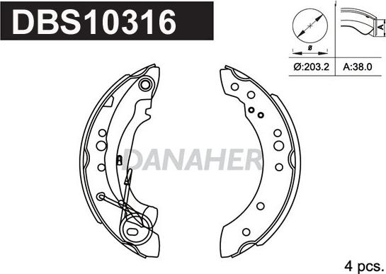 Danaher DBS10316 - Əyləc Başlığı Dəsti furqanavto.az