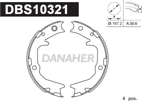 Danaher DBS10321 - Əyləc başlığı dəsti, dayanacaq əyləci furqanavto.az