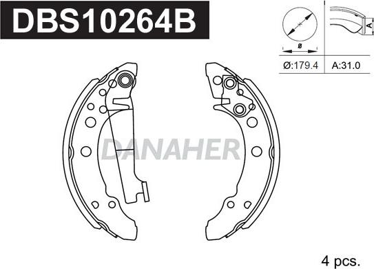 Danaher DBS10264B - Əyləc Başlığı Dəsti furqanavto.az