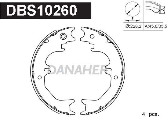 Danaher DBS10260 - Əyləc başlığı dəsti, dayanacaq əyləci furqanavto.az