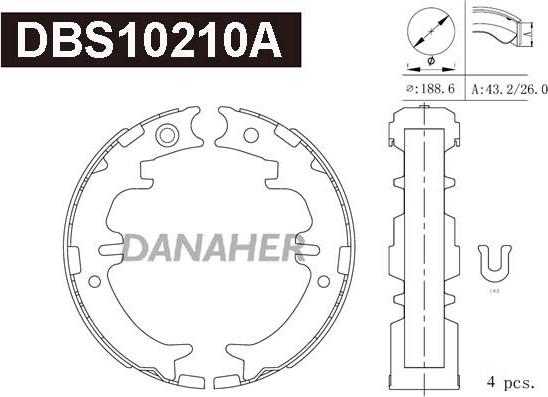 Danaher DBS10210A - Əyləc başlığı dəsti, dayanacaq əyləci furqanavto.az