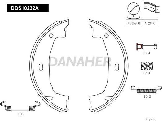 Danaher DBS10232A - Əyləc başlığı dəsti, dayanacaq əyləci furqanavto.az