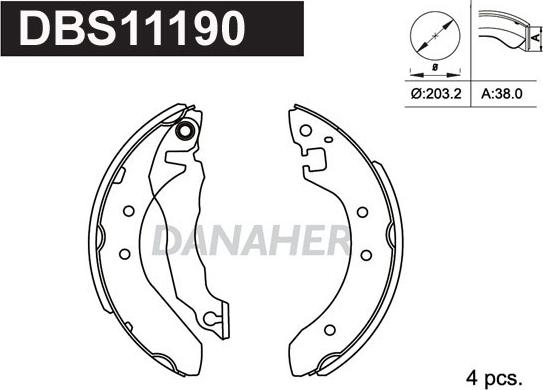 Danaher DBS11190 - Əyləc Başlığı Dəsti furqanavto.az