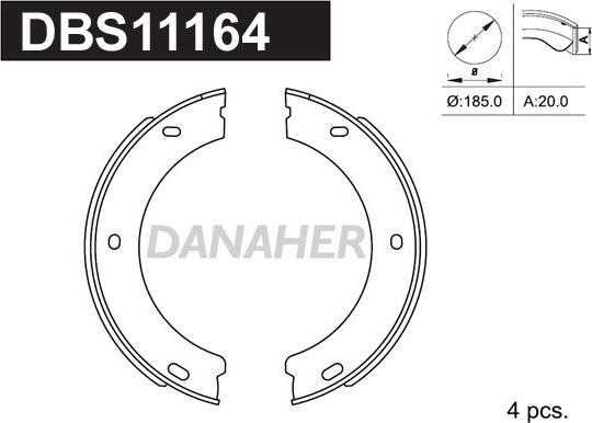 Danaher DBS11164 - Əyləc başlığı dəsti, dayanacaq əyləci furqanavto.az