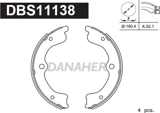 Danaher DBS11138 - Əyləc başlığı dəsti, dayanacaq əyləci furqanavto.az