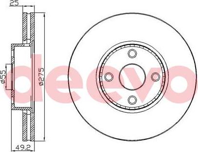 DEEVO BD14980 - Əyləc Diski furqanavto.az