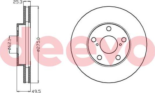 DEEVO BD15040 - Əyləc Diski furqanavto.az