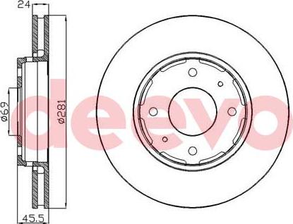 DEEVO BD34480 - Əyləc Diski furqanavto.az