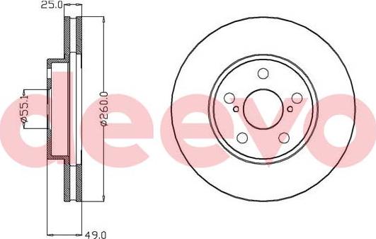 DEEVO BD34820 - Əyləc Diski furqanavto.az