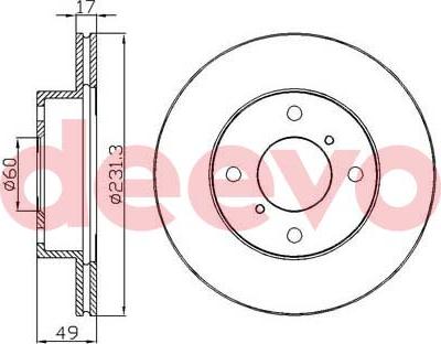 DEEVO BD34360 - Əyləc Diski furqanavto.az