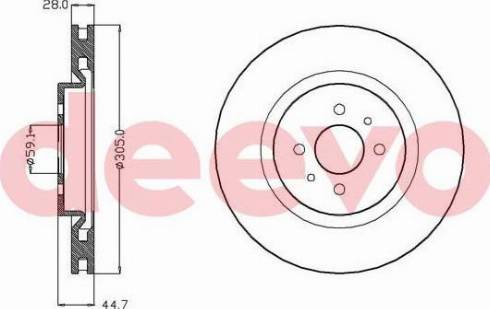 DEEVO BD33680 - Əyləc Diski furqanavto.az