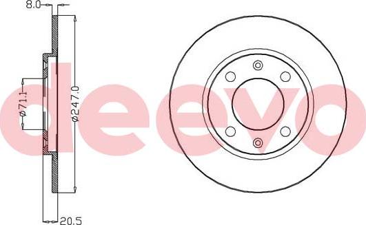 DEEVO BD25540 - Əyləc Diski furqanavto.az