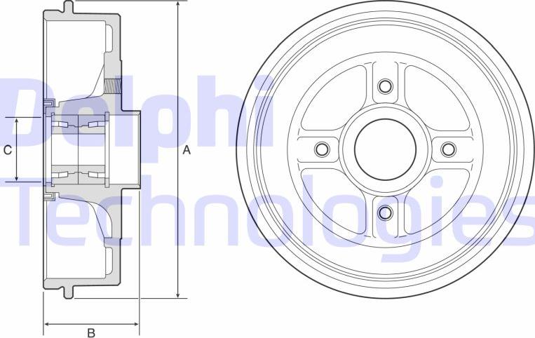 Delphi BFR595 - Əyləc barabanı furqanavto.az