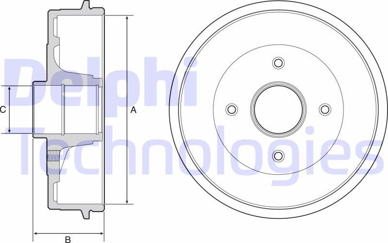 Delphi BFR538 - Əyləc barabanı furqanavto.az