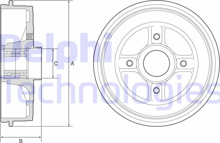 Delphi BFR624 - Əyləc barabanı furqanavto.az